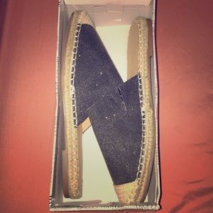Black open back espadrilles